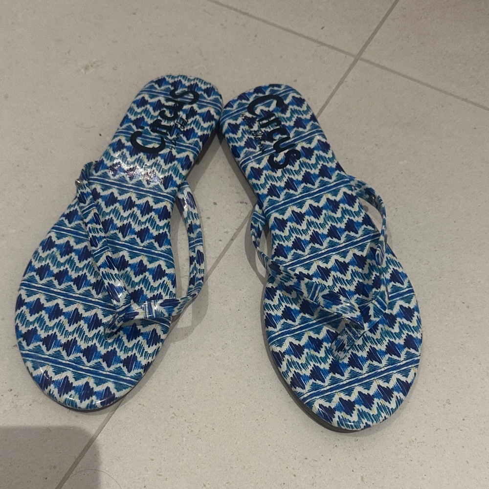 Blue Patterned Women's Sandals